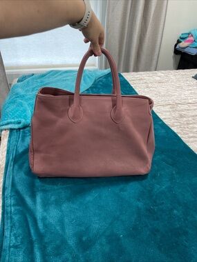 Mark & Graham Mauve Leather Satchel Handbag